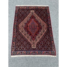 El Dokuma İran Halısı 73x103 Bordo Mavi Kök Boya Halı Bordo