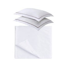 Güpür Detaylı Çift Kişilik Beyaz Çarşaf 2 Yastık Kılıfı 240x260cm Diğer