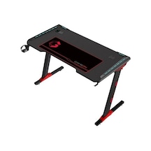 Raptor Il Serisi Z Şeklinde Rgb Akıcı Işıklı Oyun Masası Boyut: 140-60-72 Cm , 800 300 3 Mm - Fare Beyaz