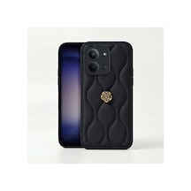Xiaomi Redmi 15c  Kılıf Camellia Deri Kılıf Siyah