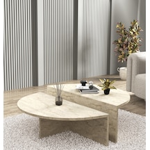 Venüs Orta Sehpa Traverten Mermer Desen