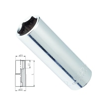 İzeltaş 1107 Derin Lokma Anahtar 13 MM 1/4" Altı Köşe