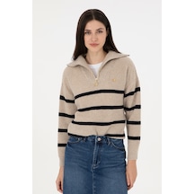 U.S. Polo Assn.  Kadın Taş V Yaka Kazak 50297407-VR049