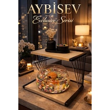 Reyo Ok-ay Store Exclusive Işıklı Beta Akvaryum Ve Fanus Modern Tasarım Led Aydınlatmalı Modern Temalı Fanus Siyah-ceviz