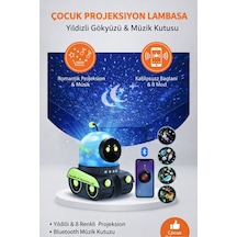 Çocuklar İçin Yıldızlı Gökyüzü Projeksiyon Lambası Müzikli & Bluetooth Çok Renkli