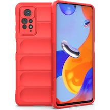 Redmi Note 11 Pro Kılıf Kolay Tutum İçin Dalga Tasarımlı Optimum Premium Silikon Kapak Kırmızı