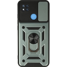 Newface Xiaomi Redmi 9c Kılıf Pars Lens Yüzüklü Silikon - Yeşil Yeşil