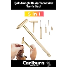 Premium Çok Amaçlı Telefon Mücevher Kuyumcu Ev İş Araba Ergonomik 5 İn 1 Çekiç Tornavida Tamir Seti