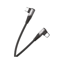 Linktech K595 Safe 60w Type-c - Type-c 90 Derece Data/şarj Kablosu 1.5mt Siyah