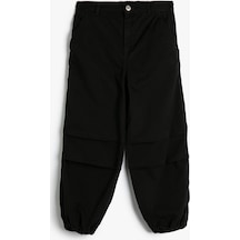 Koton Paraşüt Kot Pantolon Pamuklu Beli Lastikli Cepli - Parachute Jean Siyah 4skg40032ad 4SKG40032AD999 Siyah