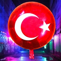 Yüksek Kalite 46cm 9 Adet Türk Bayraklı Balon Kırmızı Türk Bayraklı Folyo Balon Parlak Metalik Balon
