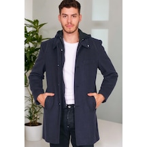 Plt8335 Dewberry Erkek Palto-Koyu Desenli Lacivert-Koyu Desenli Lacivert Koyu Lacivert