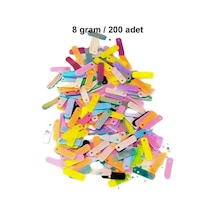 Pastel Renkler 15 X 5 Mm Dantel Oya Yazma Halhal Abiye Lazer Kesim Pul 200 Adet / 8 Gram