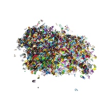 Karışık Glitter Harf Epoksi Reçine Harfleri 5 Gram Metalik Karış