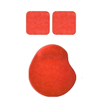 Oval Kırmızı Kum Desen Bilek Destekli Mouse Pad + 2 Adet Kupa Fincan Bardak Altlığı Altlık Set