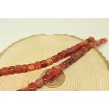 Akik Taşı Küp Şekilli 7-8mm Aralığı/5 Adet (24235-1) Altın