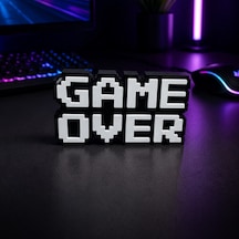 Oyuncu Odası Game Over Biblo, Gamer Masa Üstü Süs, 3d Baskı Dekoratif Obje