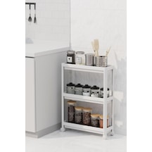 Slim 3 Katlı Tekerlekli Raf Ünitesi - Dar Alanlar İçin Mutfak & Banyo Organizer - Baharatlık & Havluluk Düzenleyic Diğer