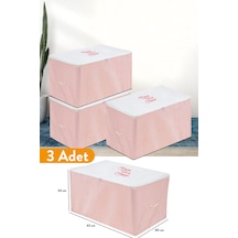 Serstil 3 Adet - Orta Boy Pembe Çizgili Hurç 63 X 40 X 34 Cm