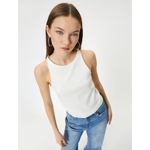 Koton Bisiklet Yaka Atlet Slim Fit Ekru 4sal30070ık Ekru