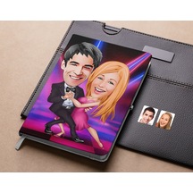 Bk Gift Kişiye Özel Sevgililer Karikatürlü Beyaz Defter-13 , Arkadaşa Hediye , Sevgiliye Hediye
