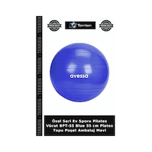 Özel Seri Ev Sporu Pilates Vücut Bpt-55 Blue 55 Cm Plates Topu Poşet Ambalaj Mavi