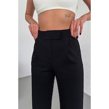 Nimas Kadın Oversize Siyah Yüksek Bel Likralı Cırt Kapama Palazzo Pantolon Siyah - 656958332 Siyah