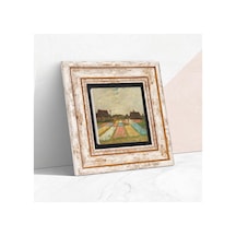 Van Gogh Hollanda'da Lale Tarlaları Taş Duvar Tablosu - Çerçeveli Taş Tablo - Dekoratif Duvar Sanatı - Modern Ev Ve Ofis Duvar Dekoru T1-282