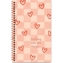 Keskin 13 21 Çizgili Pastel Motto Sert Kapak Defter - Love Çok Renkli
