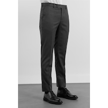 İmza Kahverengi - Bej Yan Cep Kendinden Desenli Comfort Fit Classic Pantolon 1003255177