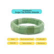 Sertifikalı Aventurin Doğal Taş Roleks Bileklik Yeşil