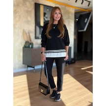Hazego Kadın Uzun Kollu Bisiklet Yaka Ribana Detay Sweat Ve Pantolon Ikili Takım Siyah Hazego Kadın Uzun Kollu Bisiklet Yaka Ribana Detay Sweat Ve Pantolon Ikili Takım Siyah