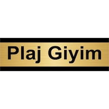 Plaj Giyim 7x20cm Altın Renk Metal Yönlendirme Levhası