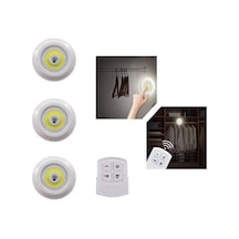 Uzaktan Kumandalı Yapışkanlı 3 Lü Led Spot Lamba Bx40 10 Parça Siyah