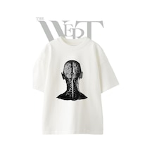Thewert Brain Spinalcord Tasarım Baskılı Ünisex Beyaz Oversize T-shirt