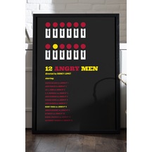 12 Sinirli Adam Siyah Ahşap Çerçeveli Poster, Dekoratif Film Duvar Tablosu