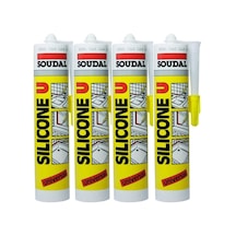 4 Adet Soudal Şeffaf Silikon 280 Gr