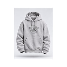 North Whiskers Kamp Ateşi Ve Outdoor Baskılı Unisex Hoodie Doğa Temalı Kapüşonlu Sweatshirt Gri - 931387172 Gri - 931387172 Gri