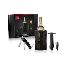 Vacu Vin Premium Şarap Seti 4 Parça Hediye Kutulu - Siyah