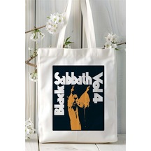 Art Hediye Black Sabbath Baskılı Bez Çanta Omuz Çantası Kişiye Özel Desen 2 Çok Renkli