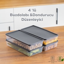 Porsima 1101 Dikdörtgen No-Frost Çok Amaçlı Saklama Kabı Set 4'lü