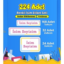 Okul Kreş Kişiye Özel İsim Etiket Seti - Model 594 Çok Renkli