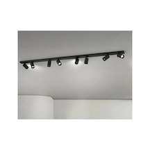 Modern Siyah Metal 150 Cm Gu10 Led Spot Avize Sekizli 8 Lihareketli Başlık Tasarruflu Tavan Avize Siyah