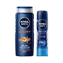Men Erkek Sprey Deodorant Fresh Active 48 Saat Deodorant Koruması 150ml Ve Men Sports Duş Jeli 3ü 1 Arada Kullanım,vücut, Yüz Ve Saç, 24 Saat Ferahlık 500 Ml Diğer
