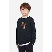 Tshirthane Skrillex 3 Baskılı Unisex Çocuk Siyah Sweatshirt Siyah