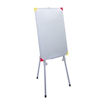 Teleskopik Ayaklı Sarı - Kırmızı Köşeli Okul Yazı Tahtası - Yazı Kalemi + Silgi 50x70 Mavi