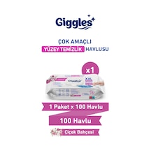 Giggles Xxl İz Bırakmayan Yüzey Temizlik Havlusu - Çiçek Bahçesi 100 Yaprak Beyaz