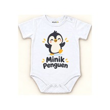 Babylimon Minik Penguen Beyaz Kısa Kollu Çıtçıtlı Bebek Zıbını Beyaz - Minik Penguen - 928161931 Beyaz - Minik Penguen