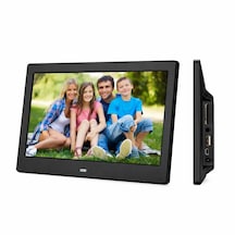10 İnç Dijital Fotoğraf Çerçevesi Usb Sd Kart Video Müzik Saat Takvim Kumandalı Siyah