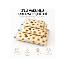 3'lü Vakumlu Hurç Saklama Seti Şeffaf Ön Yüzlü Yorgan Battaniye Kıyafet Düzenleme Ve Depolama Poşeti Diğer